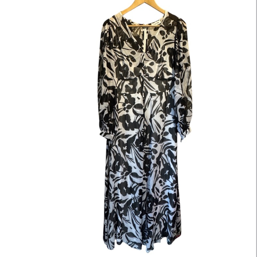 Calvin Klein dress Maxi Long Sleeve Dress slip underneath NEW 12